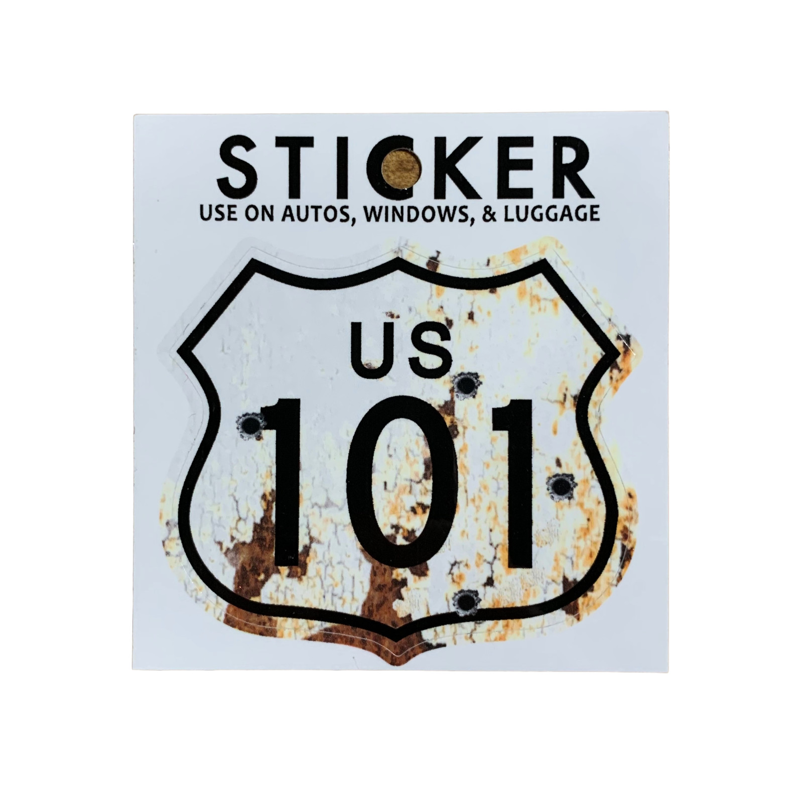 US Highway 101 Rusty Highway Sign Sticker California Oregon Washington Decal