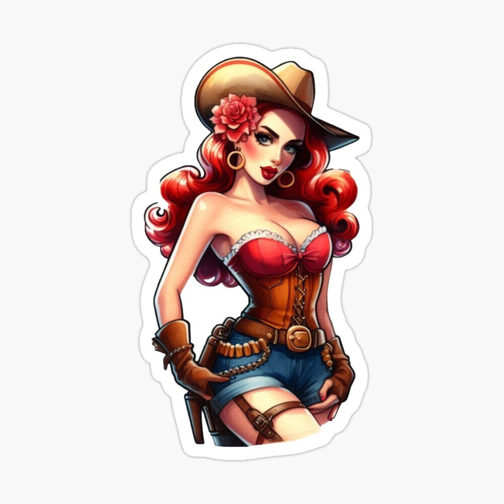 Little Red the Desert Diva Sticker by C Autumn Trapp Original Art 3" x 3"