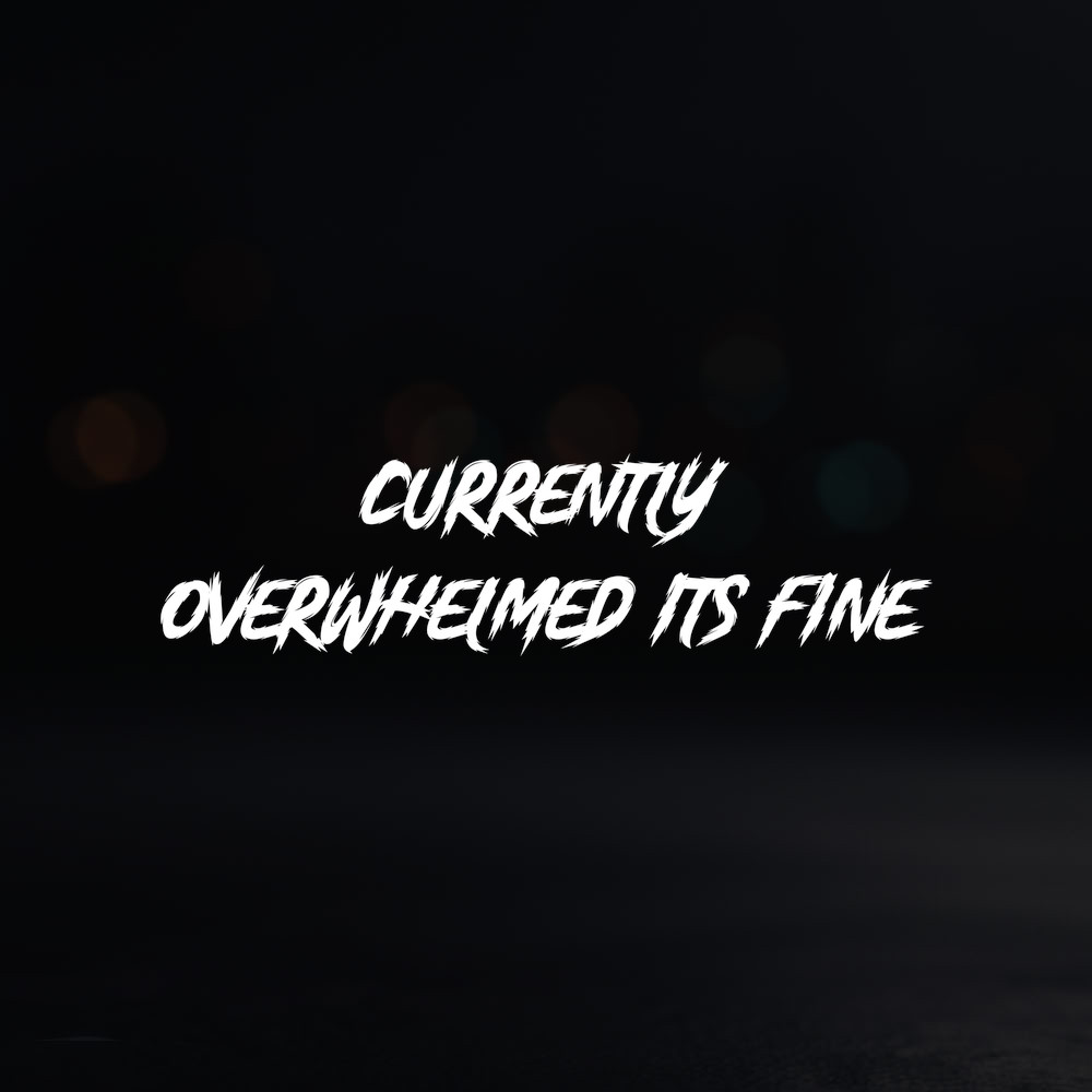 8in Vinyl Decal Sticker – "currently overwhelmed its fine"