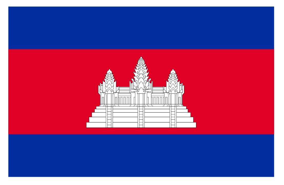 Cambodia International Flag Sticker Decal F709