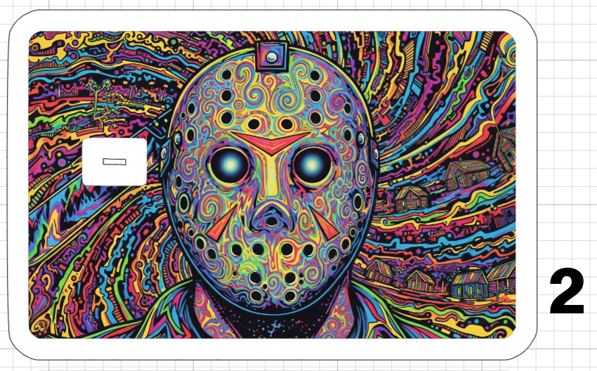 Jason Voorhees Psychedelic ATM Debit Credit Sticker Skin Halloween Horror 13th