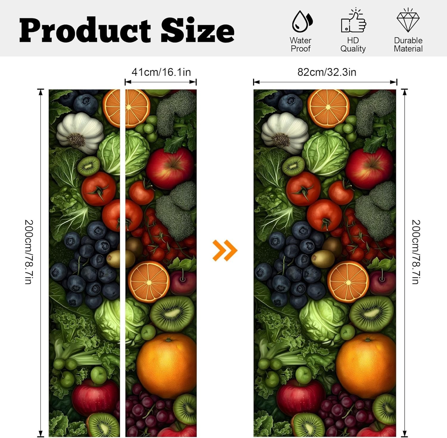 Self-Adhesive Refrigerator Wrap Set – Removable Vinyl Fridge Stickers, Peel &…