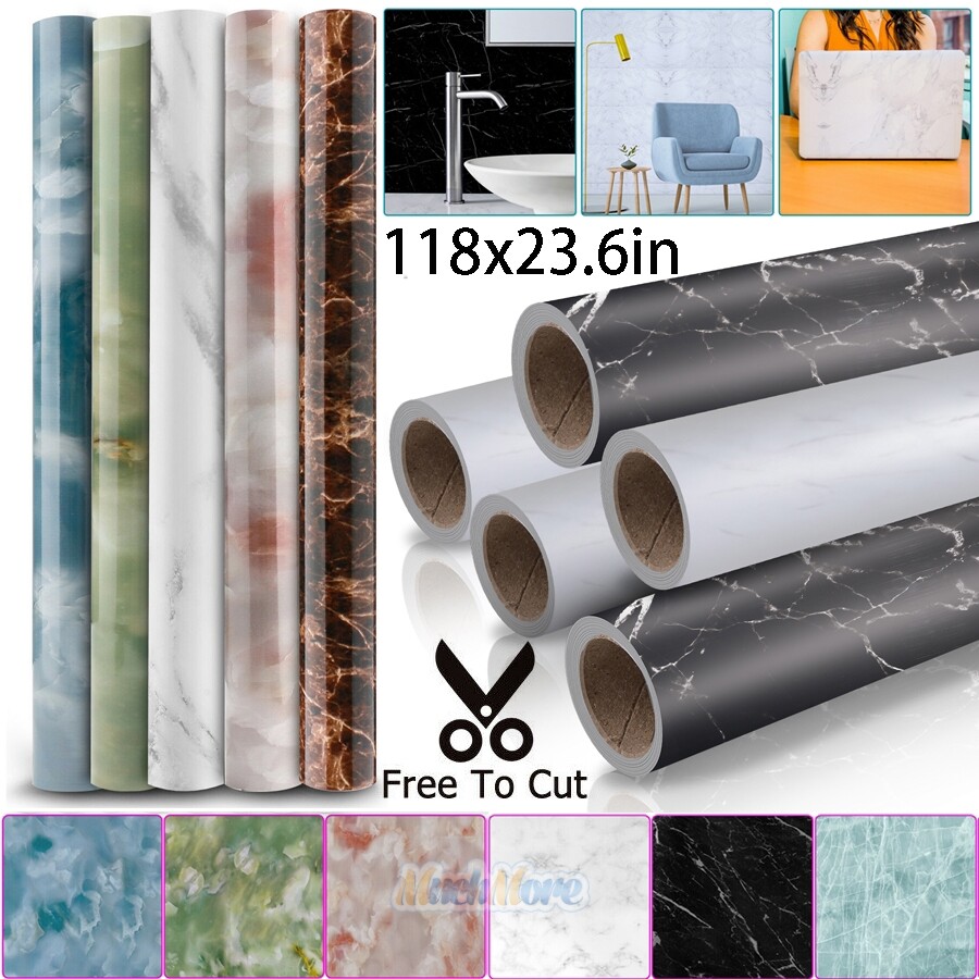 PVC Marble Contact Paper Self Adhesive Peel & Stick Kitchen Countertop Wallpaper