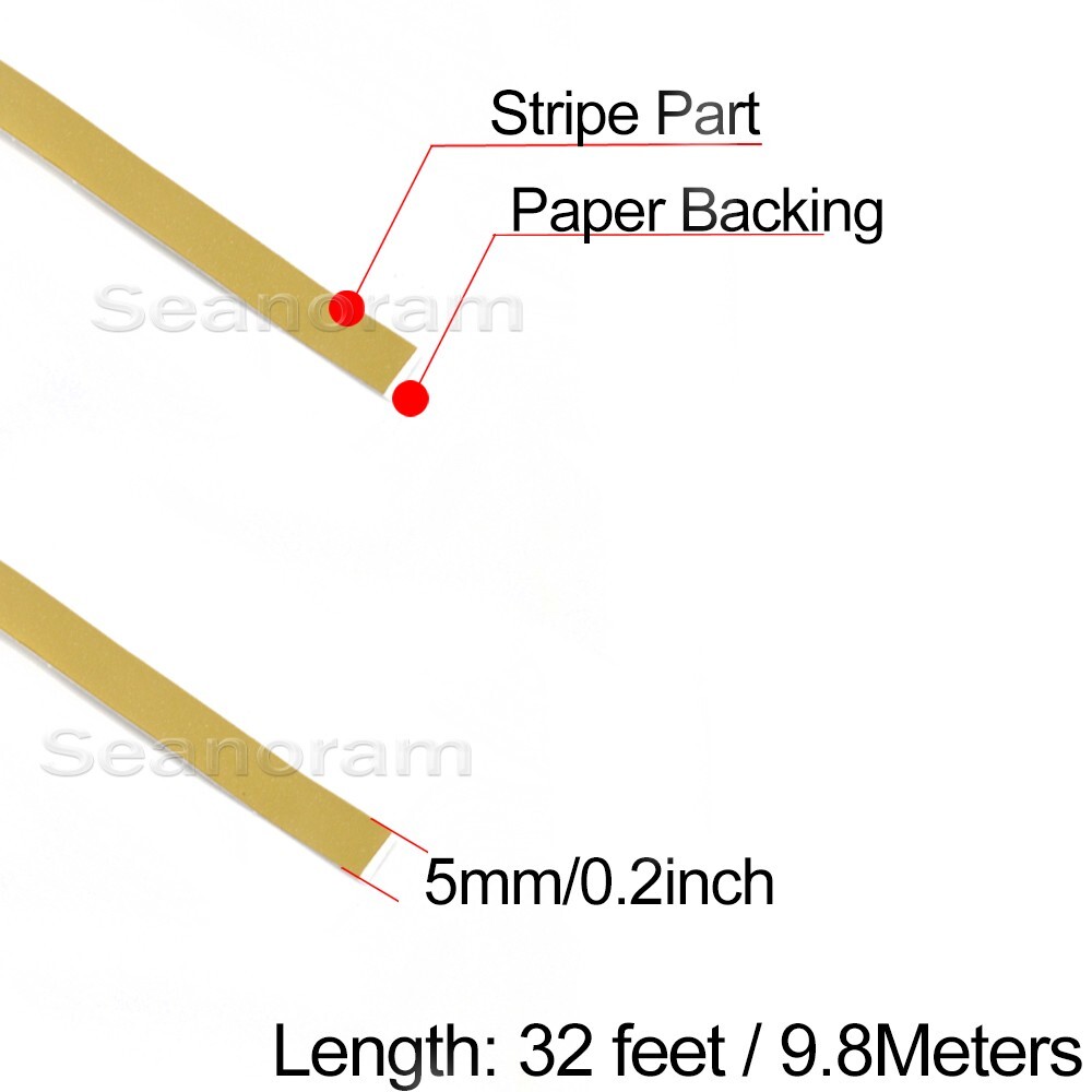 1/5" 5mm Matte Gold DIY Home Shop Bar Pinstriping Pin Stripe Decal Vinyl Sticker
