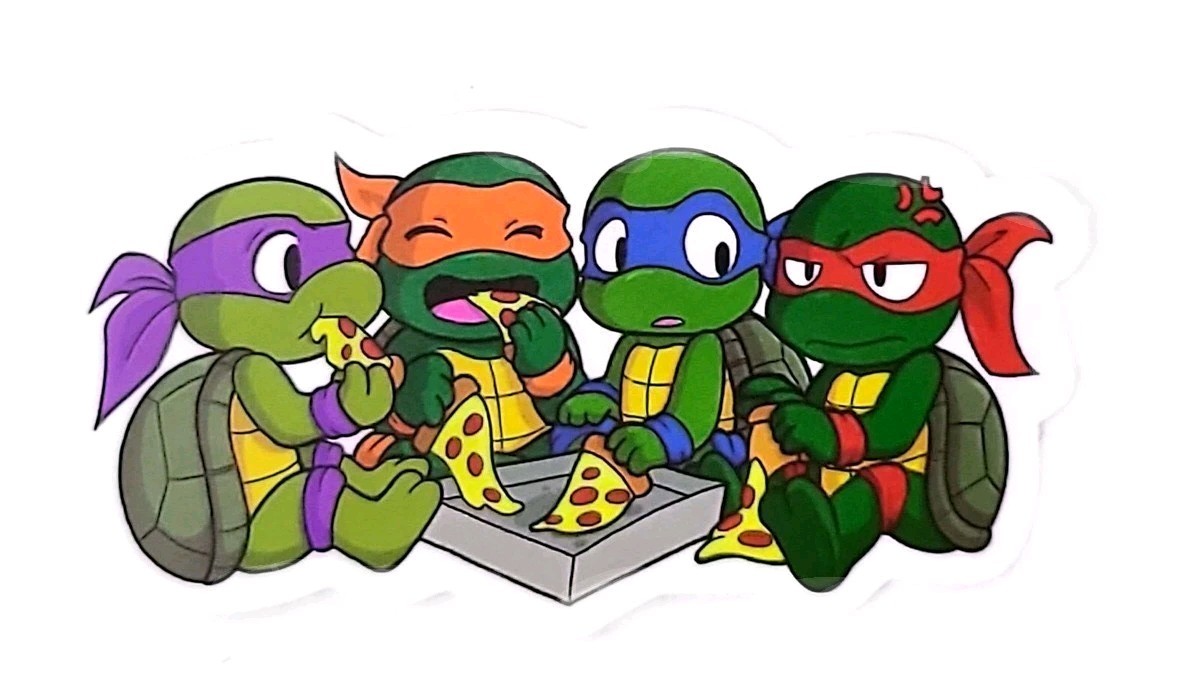 TMNT STICKER X VYNIL HIGH GLOSS DIECUT STICKER X 3X1.5 INCHES STICKER X TMNT