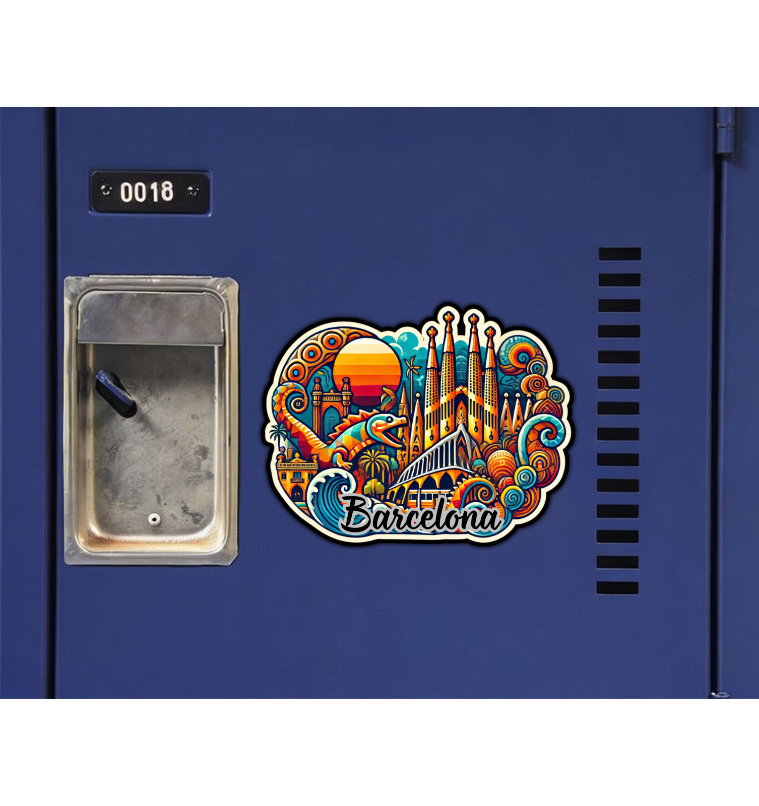 Barcelona Spain Fridge Magnet or Laptop Sticker