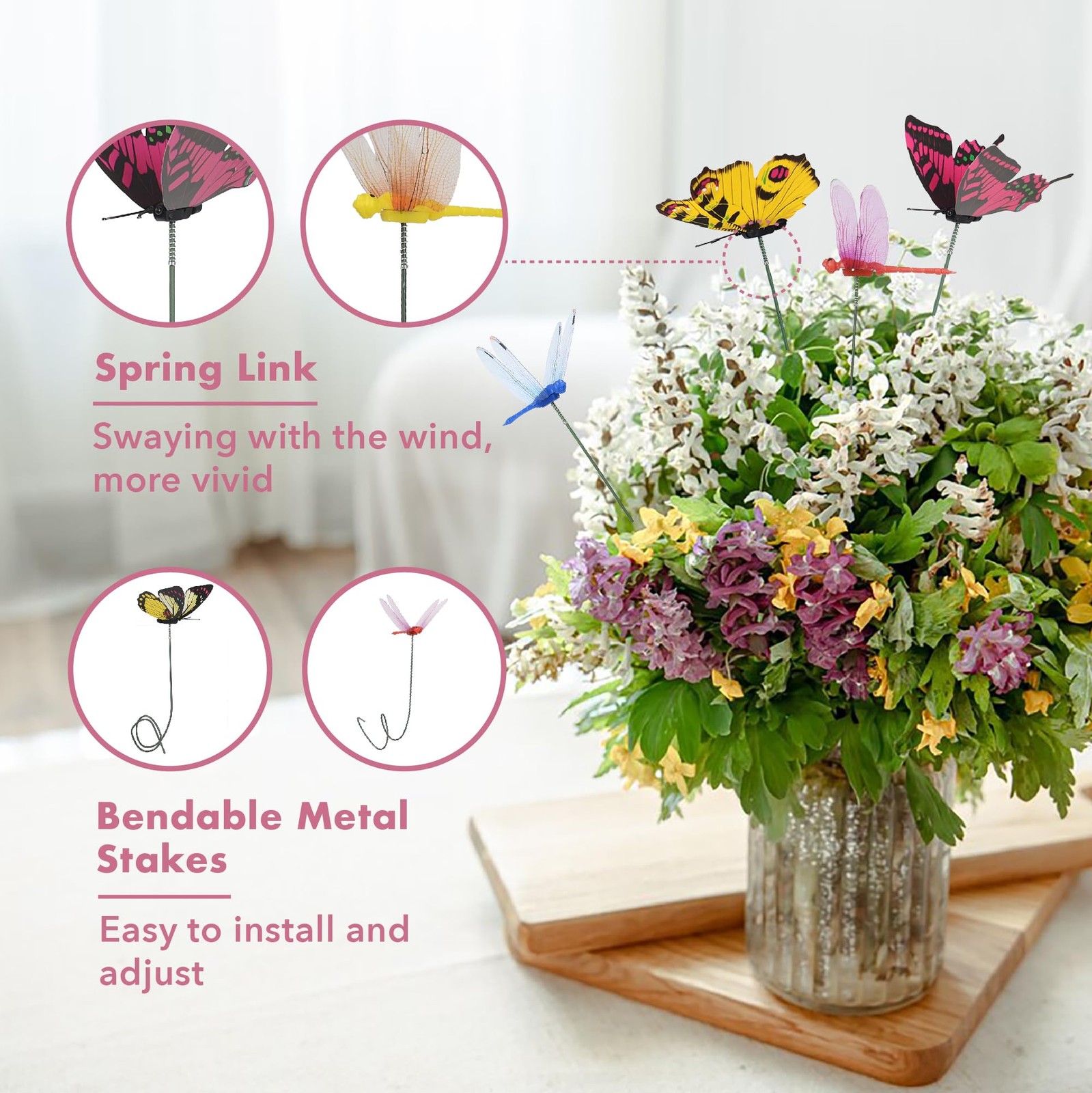CAMATET 80 Pcs Decorative Butterfly Garden 80pcs-2.8"（Width）, 80- Multi Color