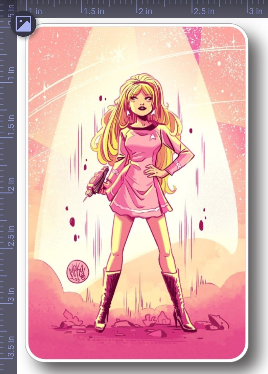 BARBIE X STAR TREK X CROSSOVER X VYNIL HIGH-GLOSS STICKER X 3X3 INCHES X