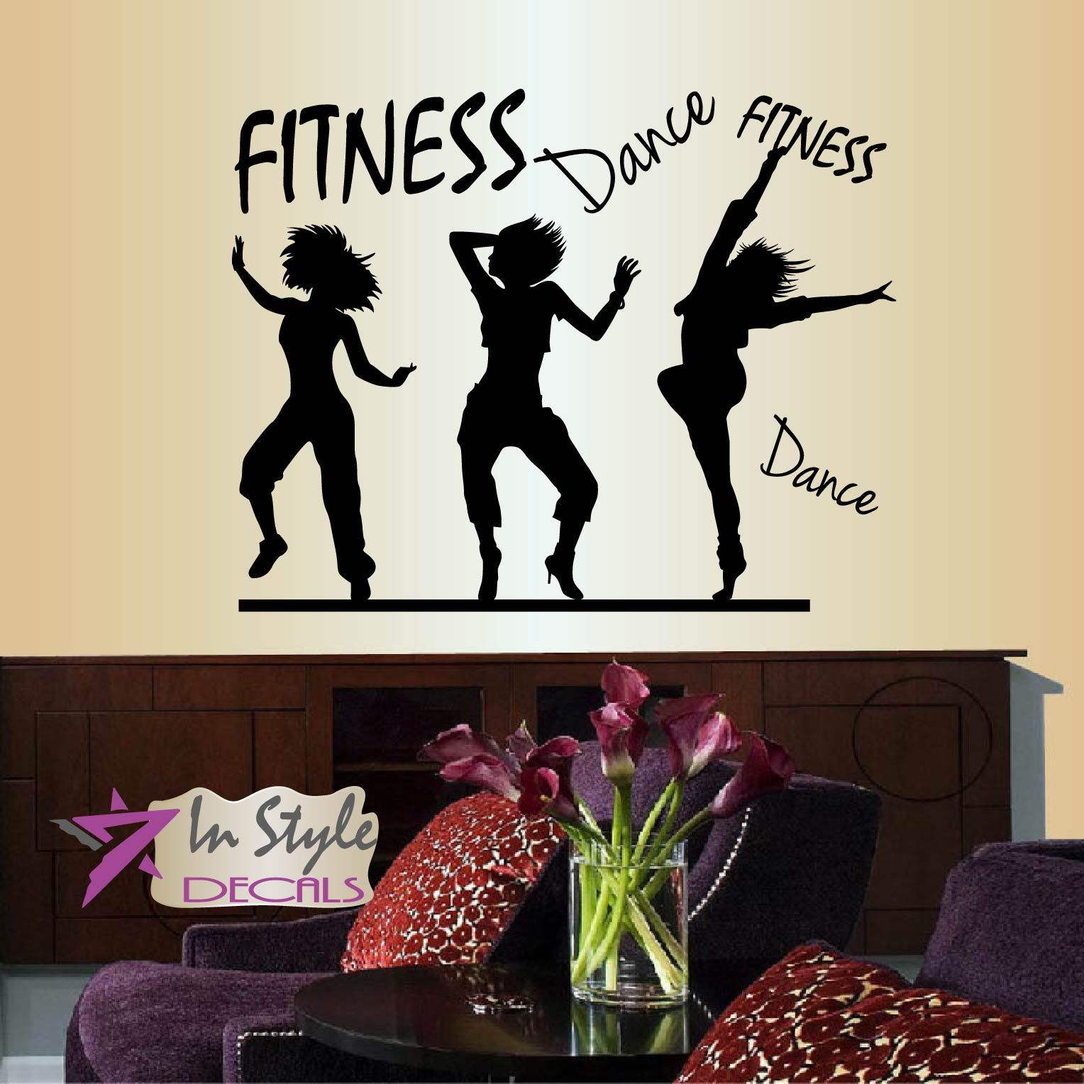 Vinyl Decal Fitness Dance Dancing Girls Sports Gym Workout Wall Sticker 171