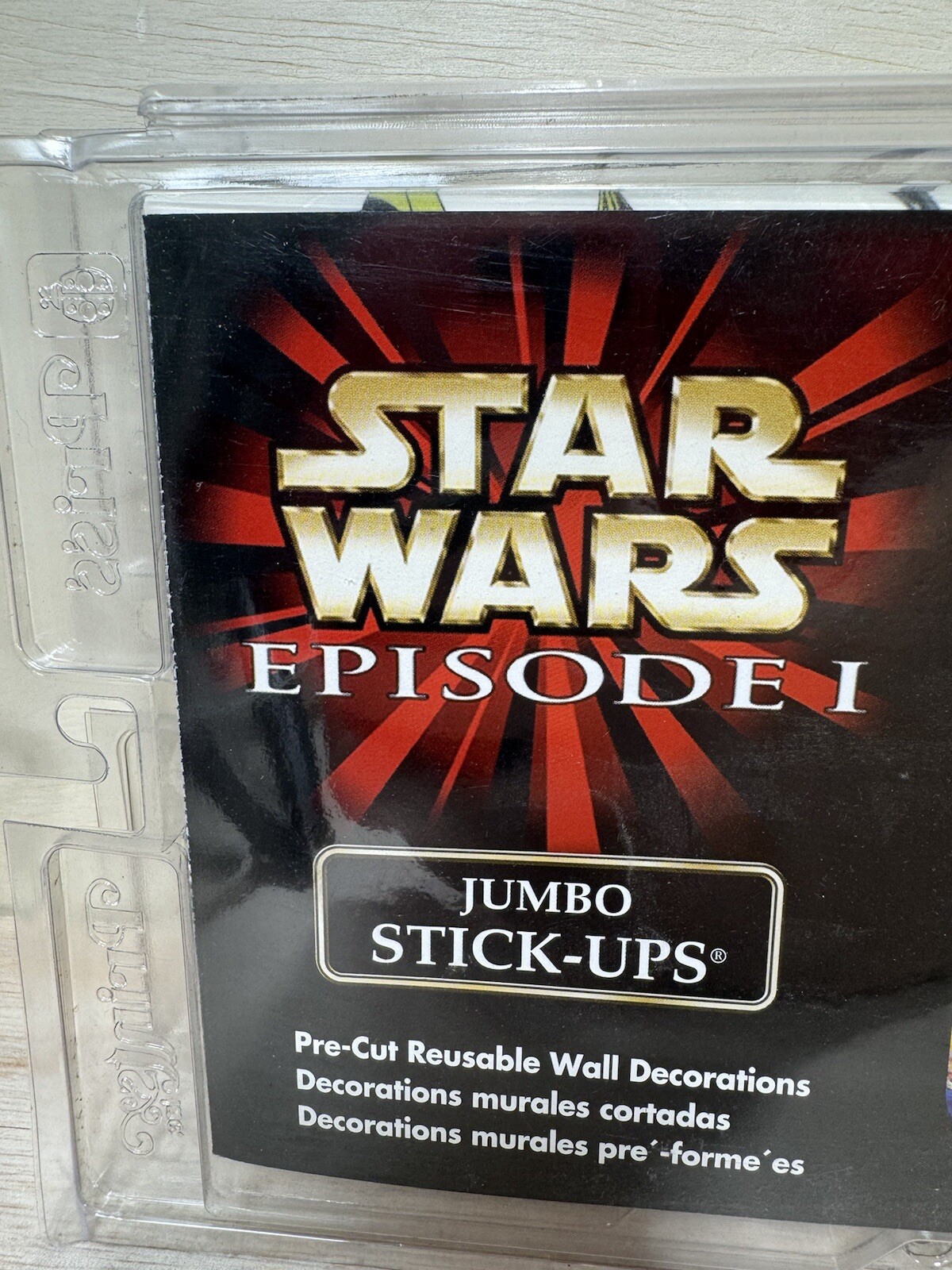STAR WARS EPISODE 1 TPM JUMBO STICK-UPS 25 WALL STICKERS LOT OF 3 USA NOS 1999
