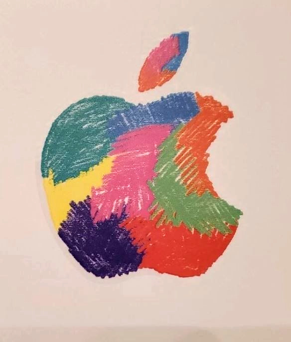 Apple OEM Sticker / Decal Logo From Gift Card – Colorful Crayon Type Lines