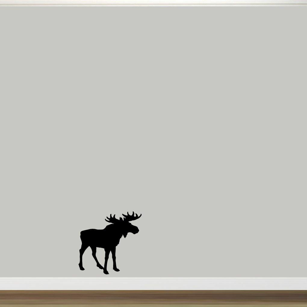 Moose Silhouette Wall Decal – Animal, Woodland, Cabin, Kids, Nursery, Man Cave