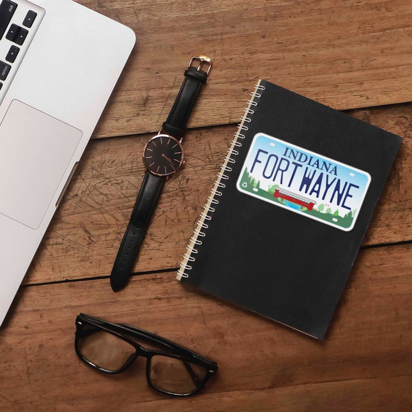 Indiana License Plate Bumper Stickers – Choose Your IN Decal for Laptop