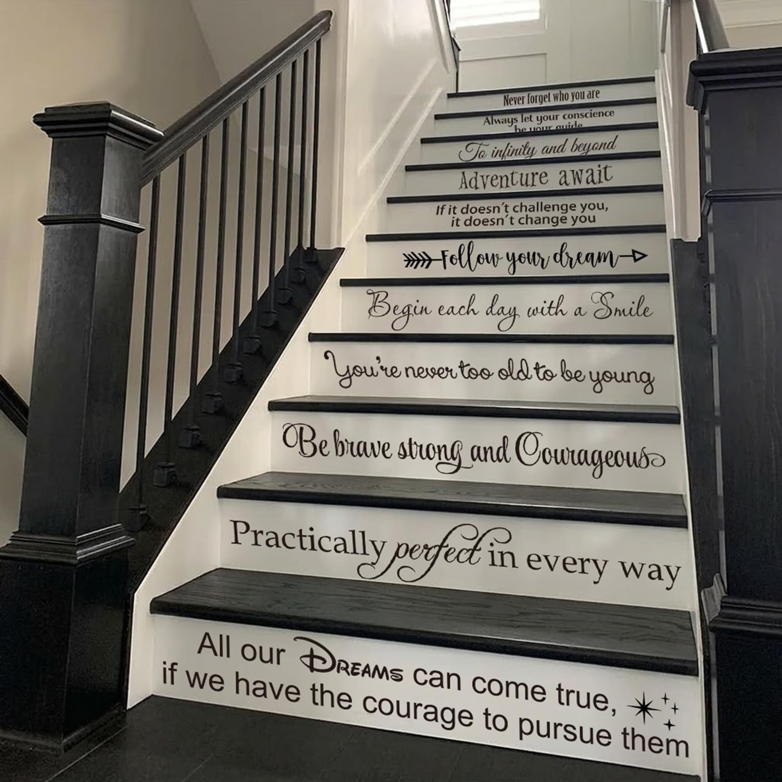 Stairway Decals Die Cut Inspirational Quotes Vinyl Wall Sticker for Stairs St…