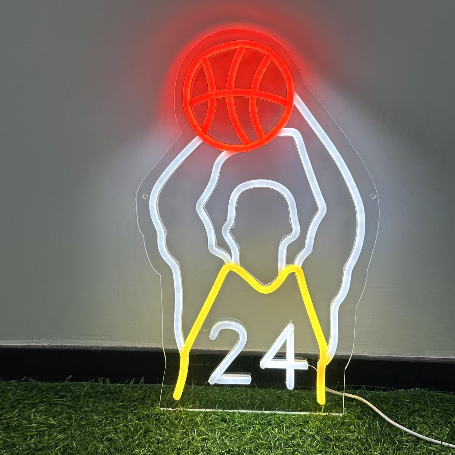 Basketball Neon Signs,Dimmable LED Neon Sign for Wall Decoration, USB Powered…