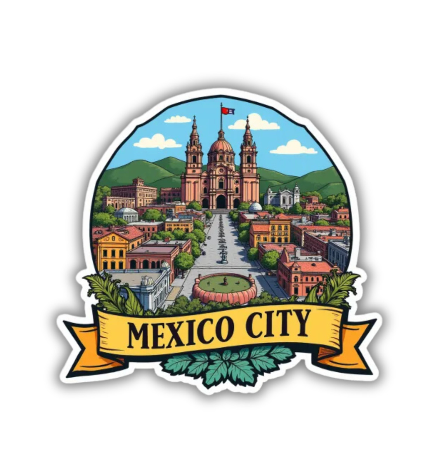 Mexico City Mexico Fridge Magnet or Laptop Sticker