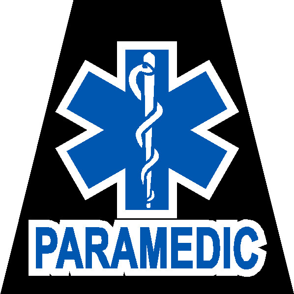 Reflective Black EMS EMT PARAMEDIC AEMT Interm Tetrahedron Helmet Decal You Pick