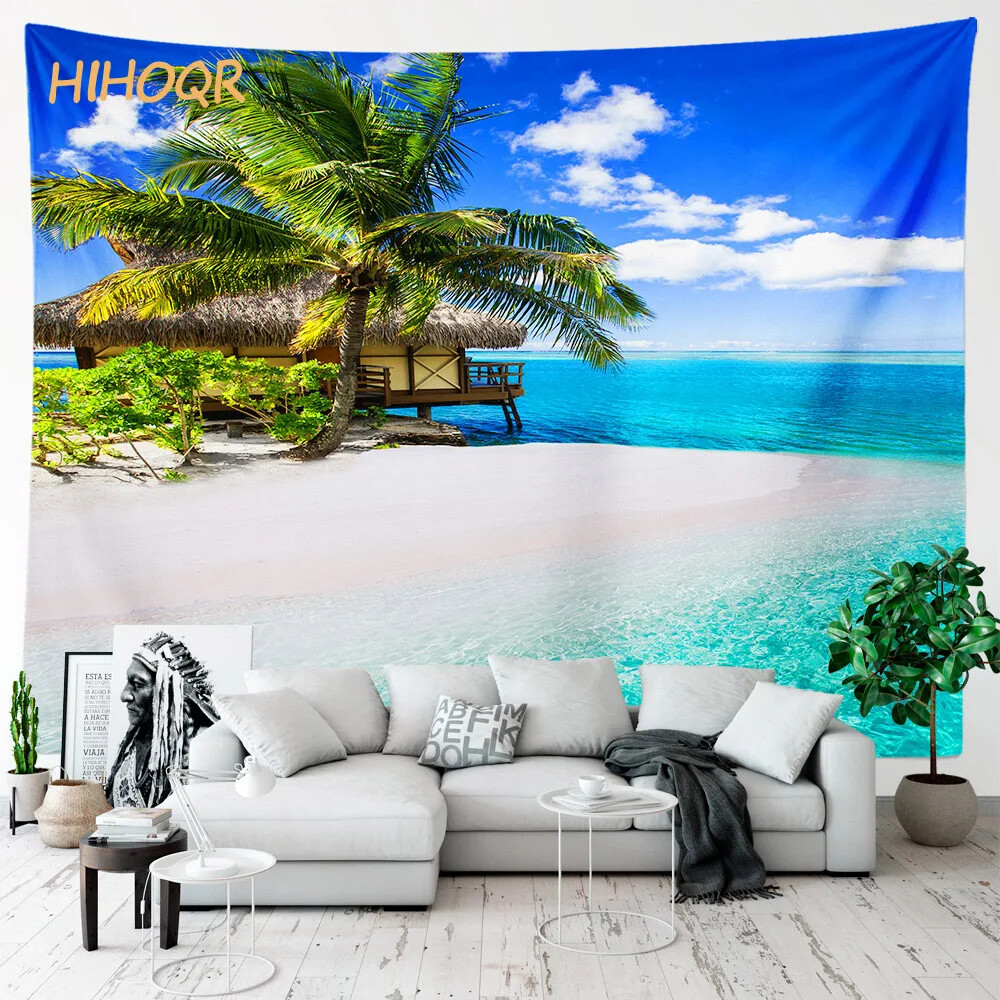 Palm Tree Large Cloth Wall Tapestry Aesthetic Room Decor Hippie Boho Landscape