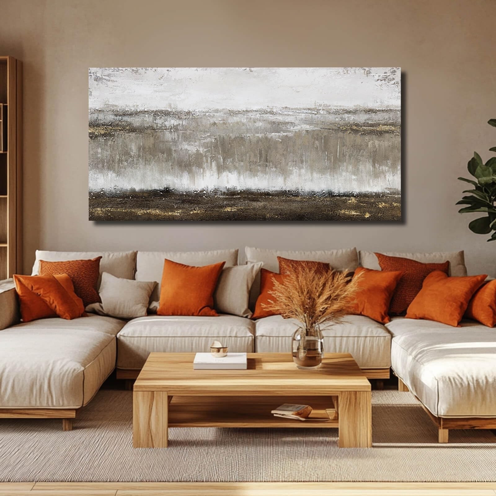 Artexist Canvas Wall Art – Abstract Wall Decor for Living Room – Grey Picture…
