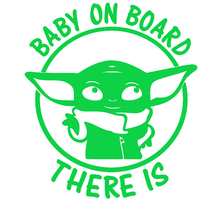 BABY YODA, GROGU, BABY ON BOARD, FULL, Decal Stickers for Cars, Window, Laptops