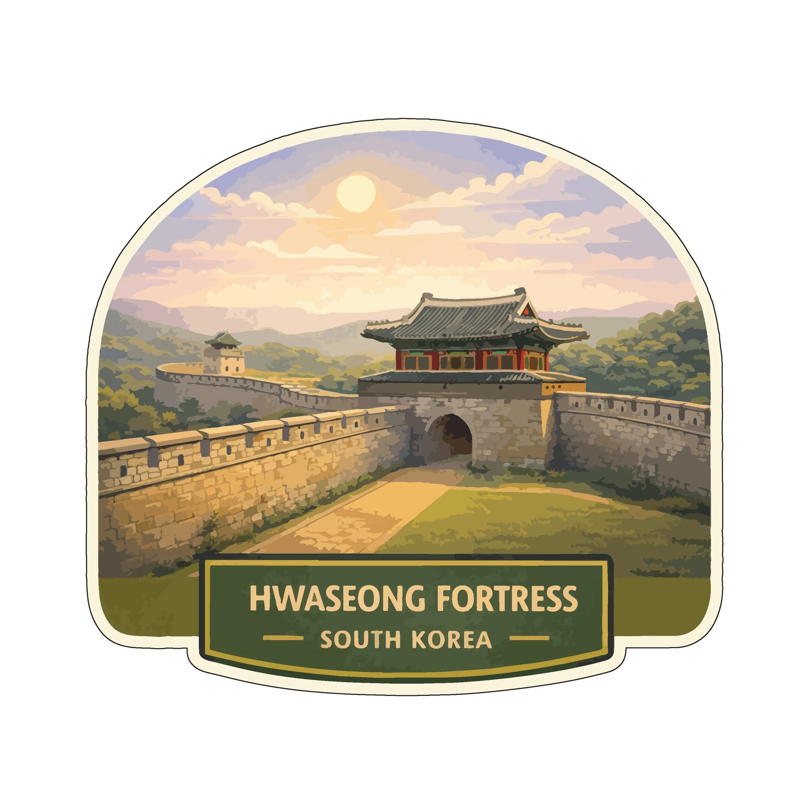 Hwaseong Fortress South Korea Sticker Decal Vinyl Die-Cut World Heritage Sites
