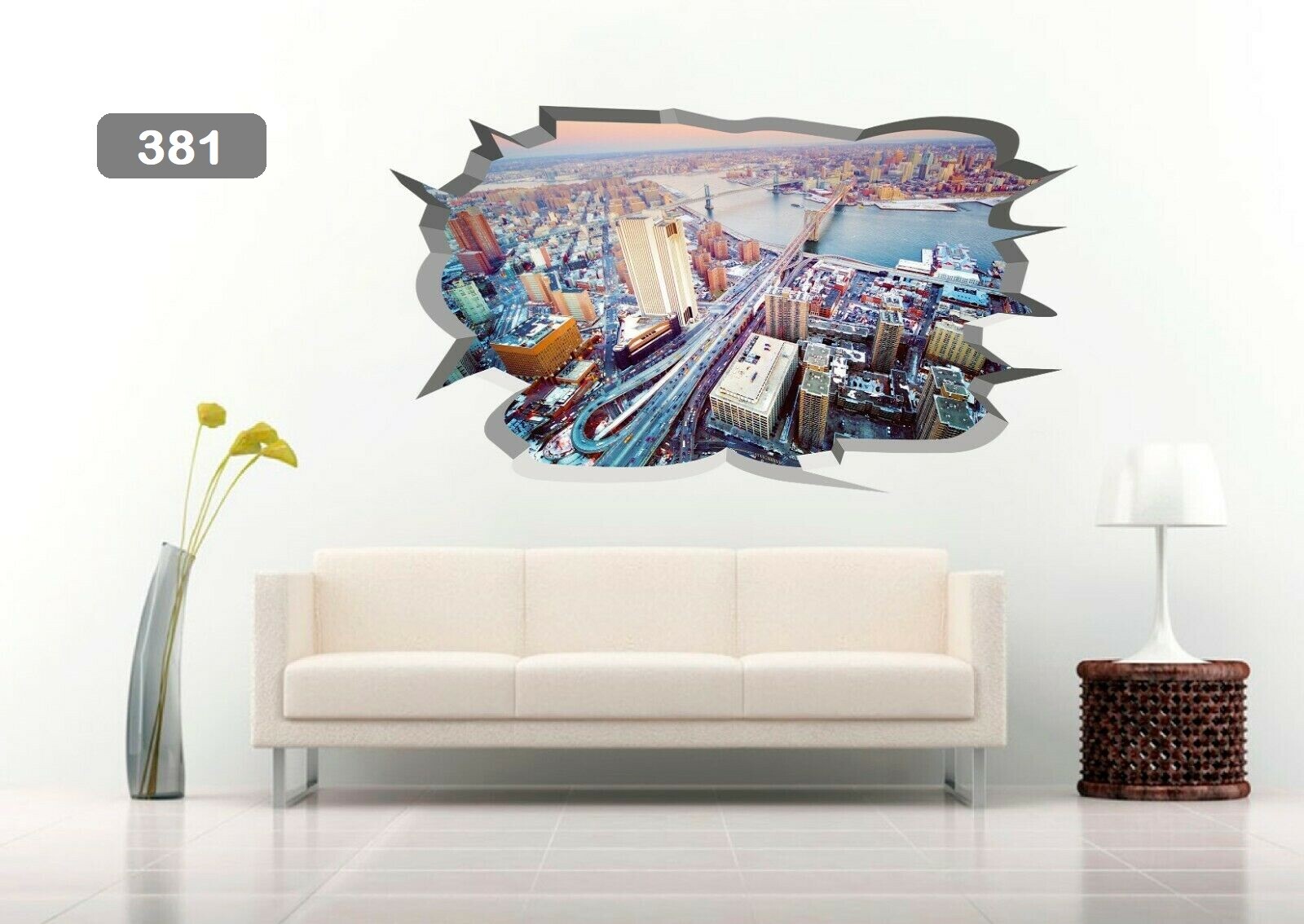 Bridge New York London Budapest California 3D Wall Sticker Vinyl Decal Art Mural