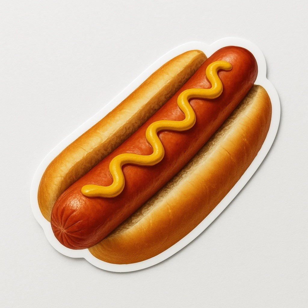 Hot Dog Sticker 6” Wide Food Truck Walls Restaurant Novelty Laptop Cooler Mugs