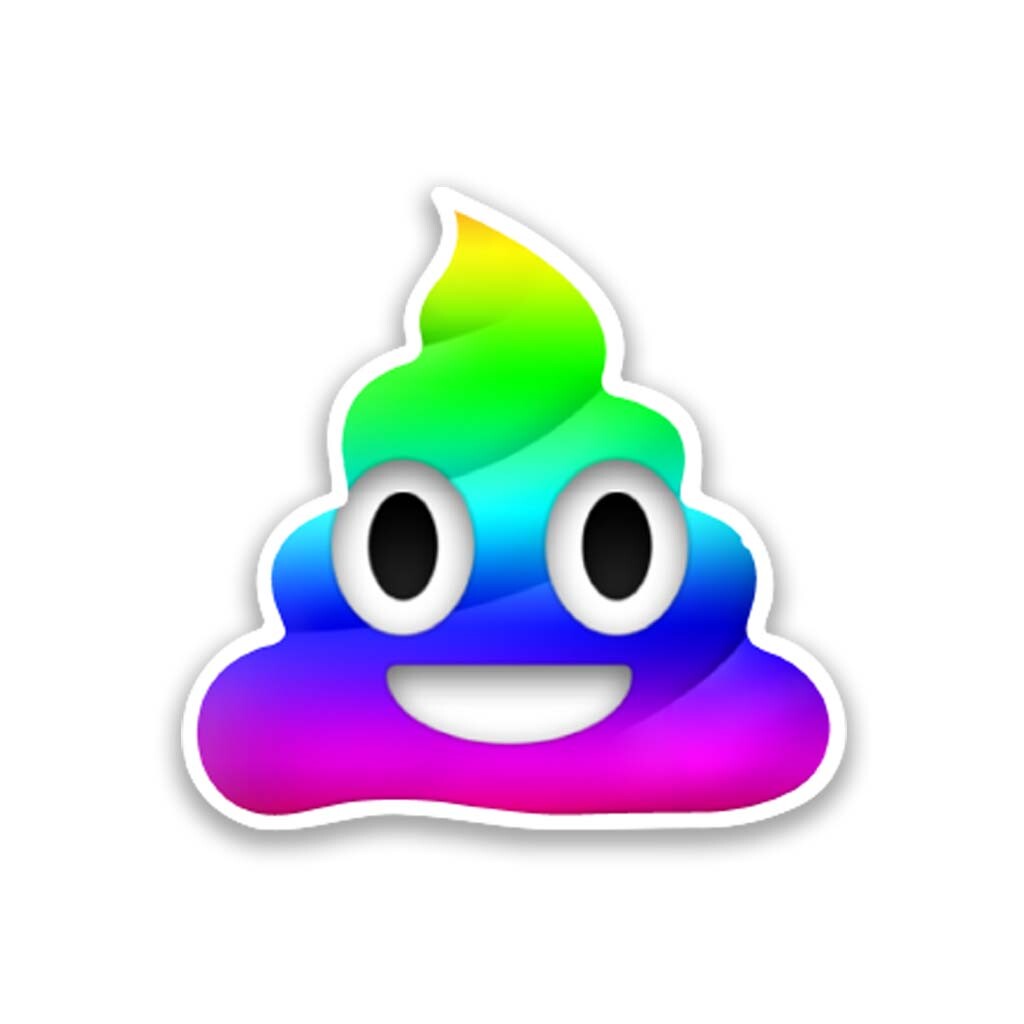 Rainbow Poop Vinyl Sticker 3" Wide – Includes Two Stickers