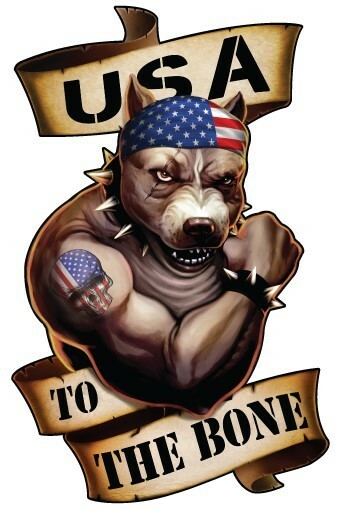 Peel-off – Muscle Dog Flag Car Sticker – Pitbull – Window – Auto Decal 18 inch