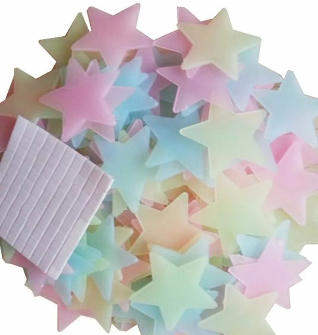 Multicolor 100 x 3D Wall Decor Ceiling Glow In The Dark Stars Kid Wall Stickers