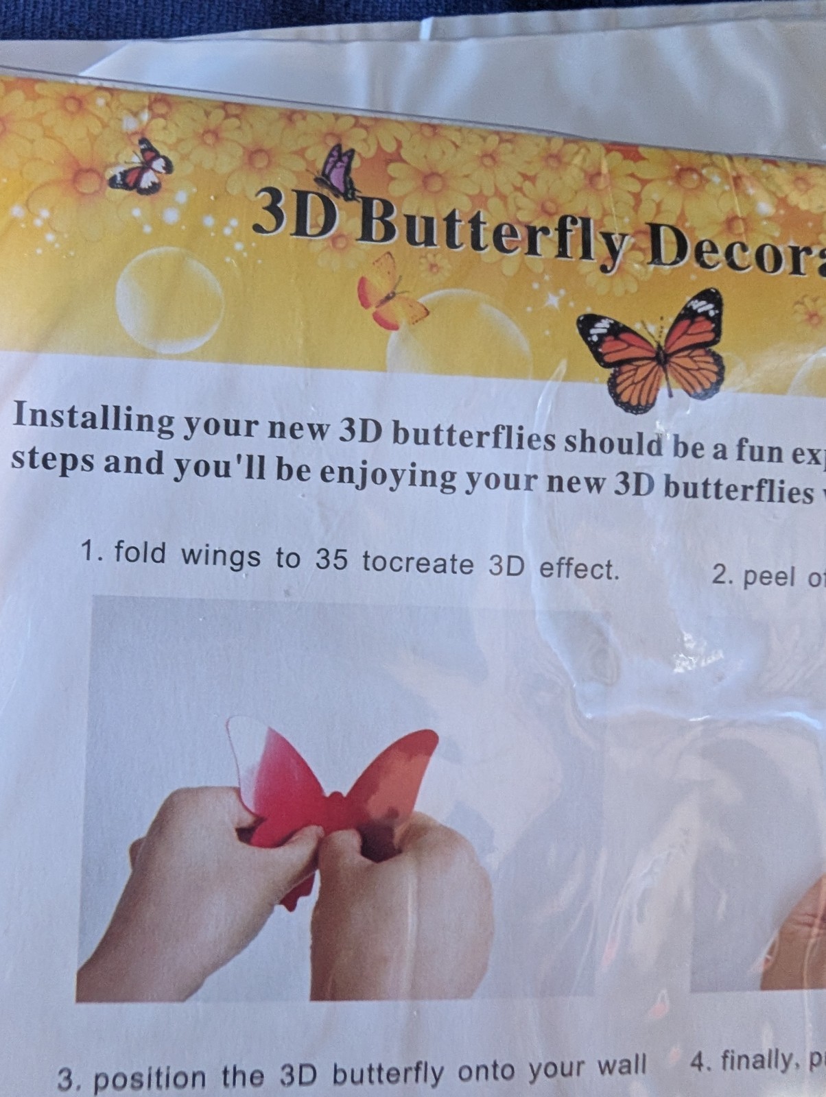 3D Unves DIY Silver Butterfly Decoration-Baby Bedroom Huge lot 25 Double Pks
