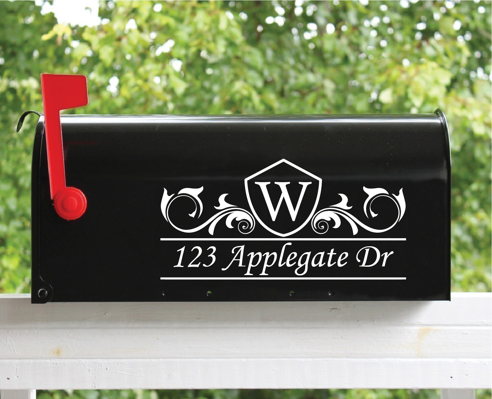 Set of 2 – 5.5" x 11" Custom Mailbox Decals Sticker Monogram, Street Name 2