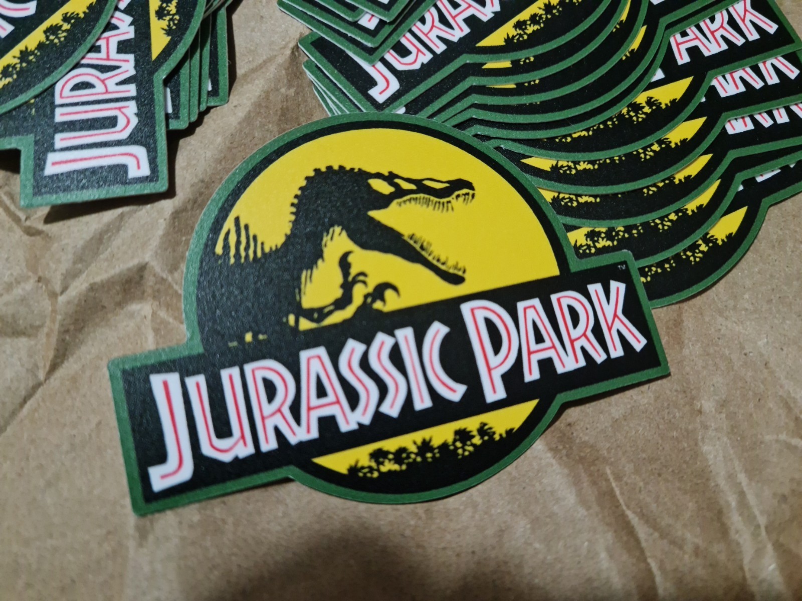 Jurassic park sticker Custom Spino logo, Christmas, Sparky, Electrician T-Rex