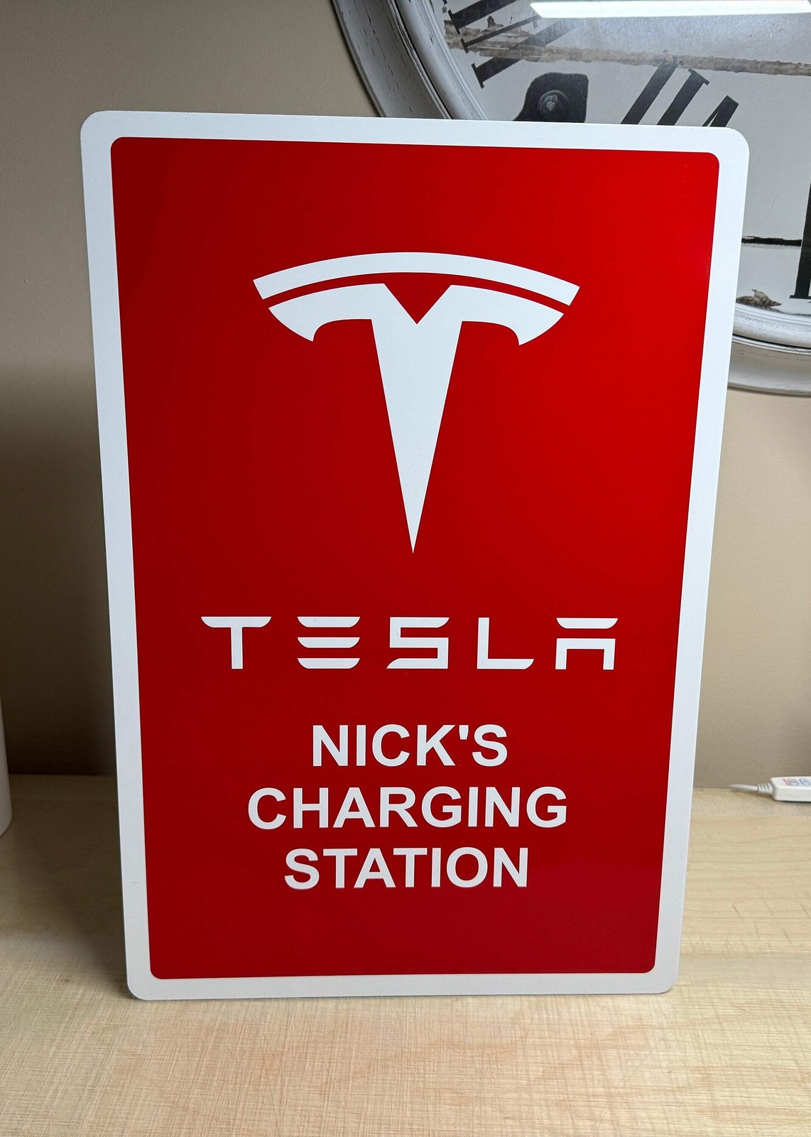 Tesla Charging Sign Wall Connector Home Mobile Charger Model 3 S X Y