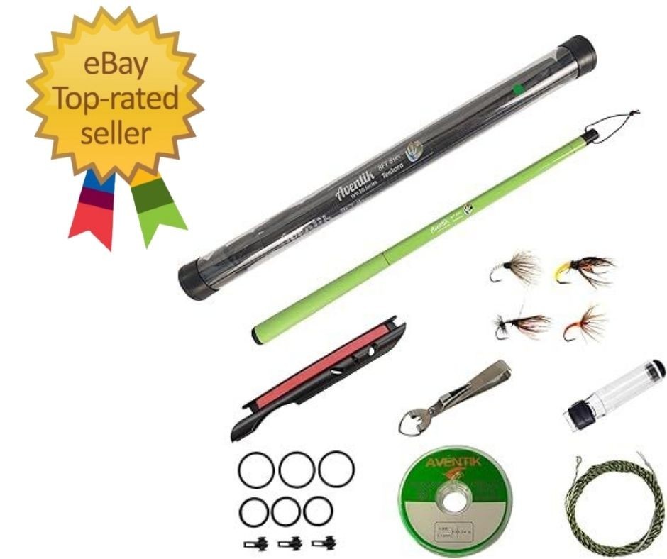 Aventik FreshStart Tenkara Fly Fishing Rod Combo – Green 2.4M/8FT