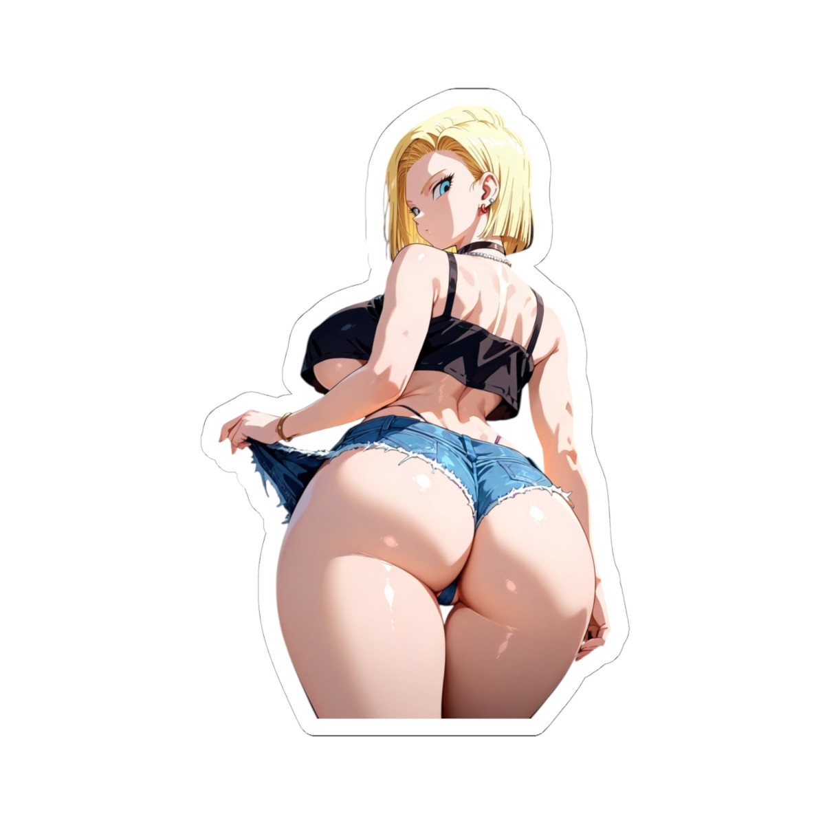 Cute Anime Sticker (Multi-Buy For $0.08 Shipping) Ecchi Android 18 Waifu Fan Art
