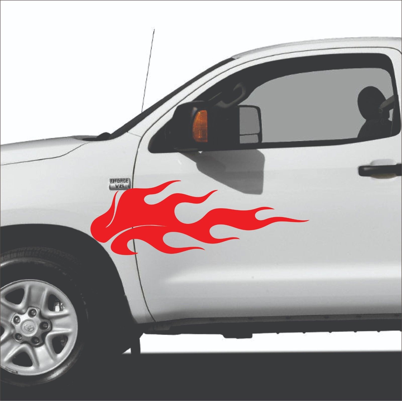 FLAME Vinyl Decal Car Sticker ENGINE FLAME FIRE DECAL 2 pc. (1 for each side)