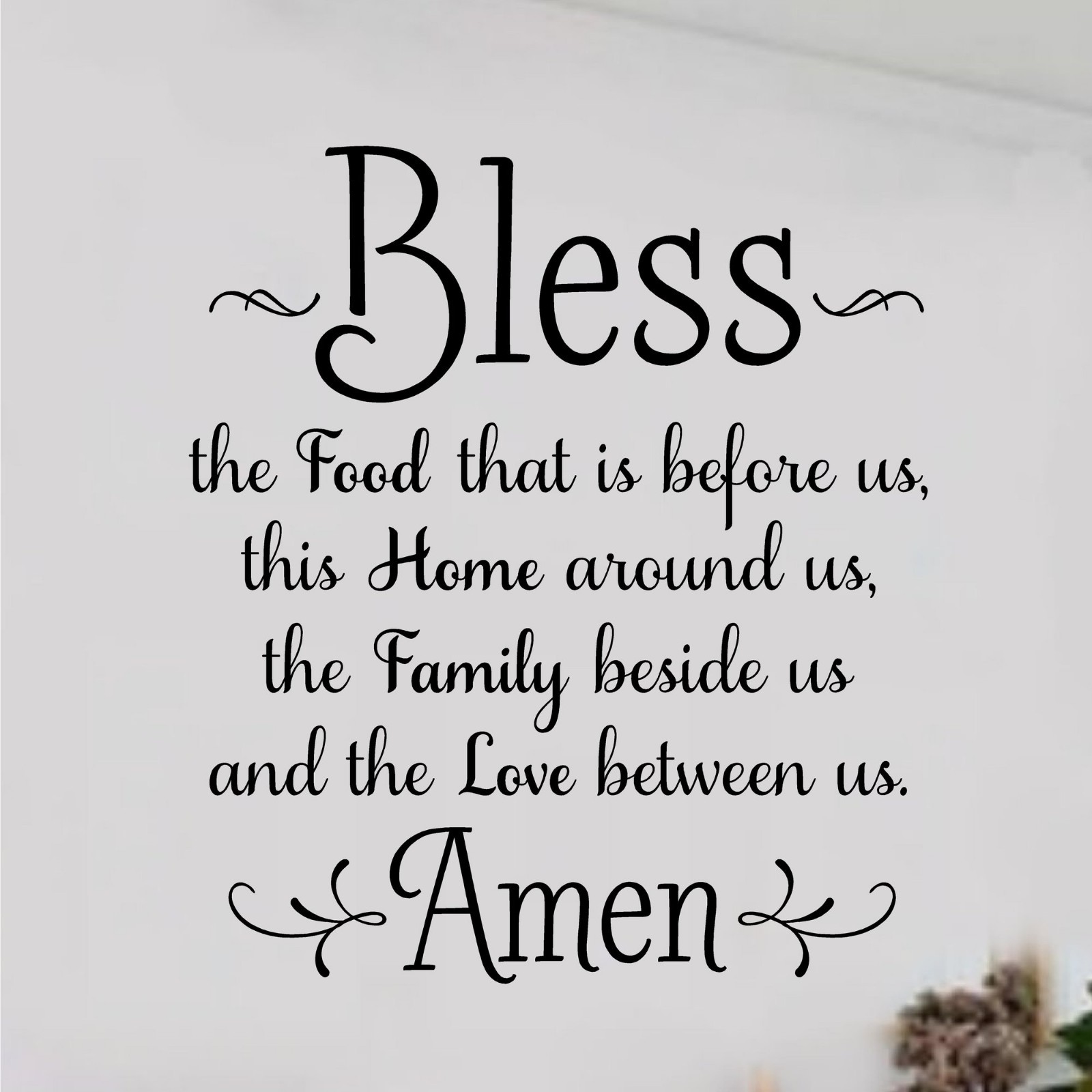 BLESS THE FOOD BEFORE US AMEN Kitchen Dining Home Wall Decal Vinyl Words 36"x24"