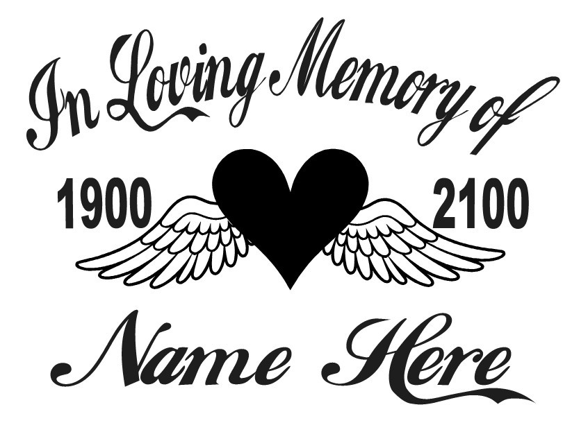 In Loving Memory | Angel Wings Heart Memorial Decal Vinyl Sticker Car/Truck