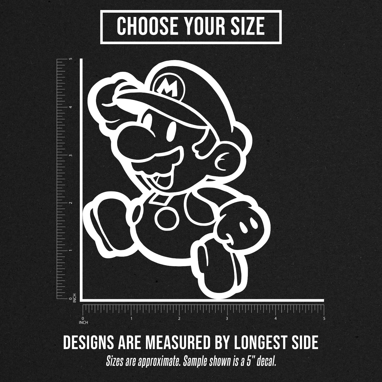 Super Mario Bros Jumping Nintendo Logo Die Cut Vinyl Decal Sticker Car Window