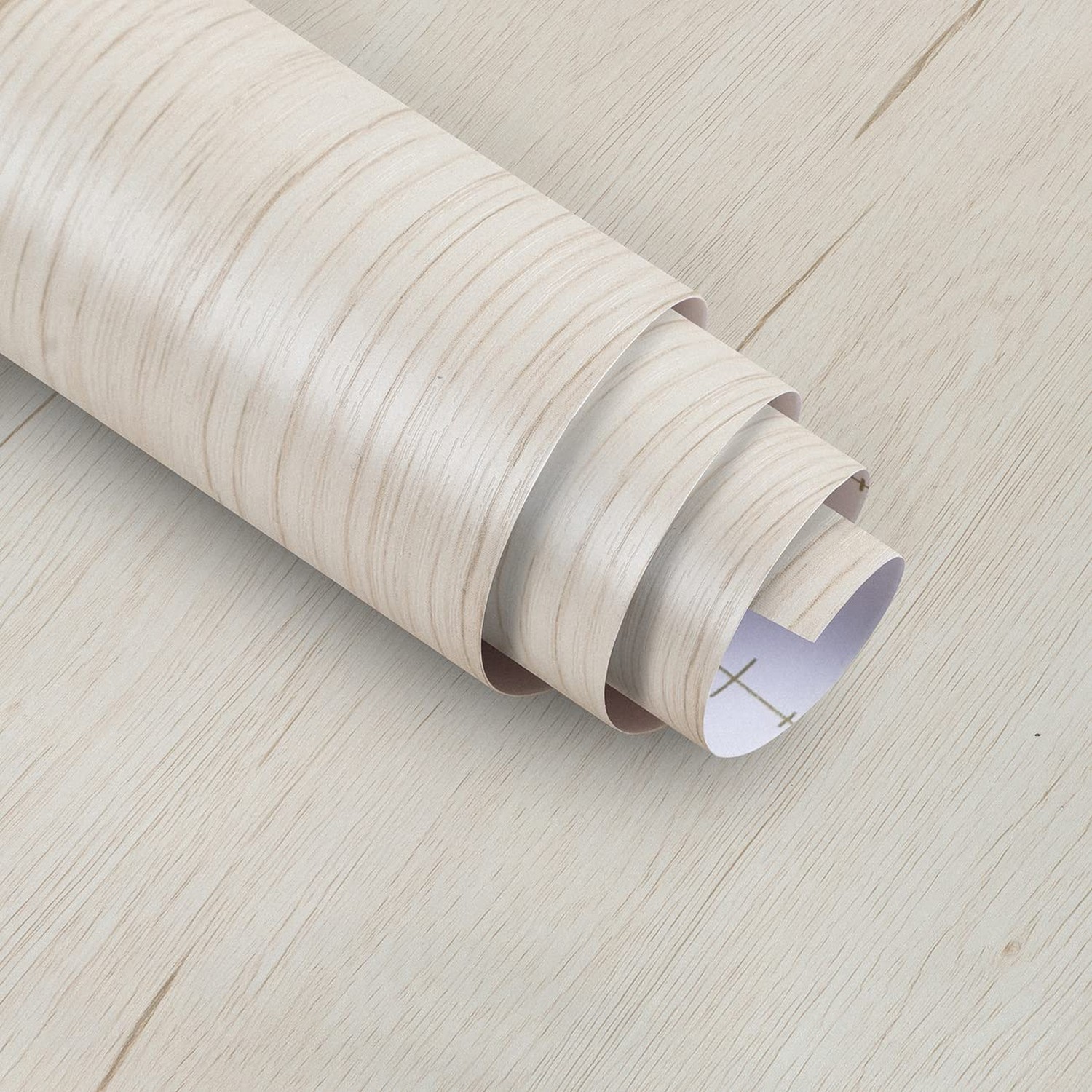 White Wood Grain Peel and Stick Wallpaper Light Cream White Wood Contact Pape…