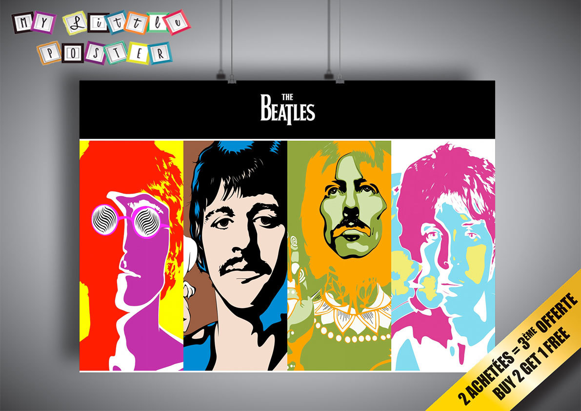 Poster THE BEATLES STYLE ANDY WARHOL Wall Art