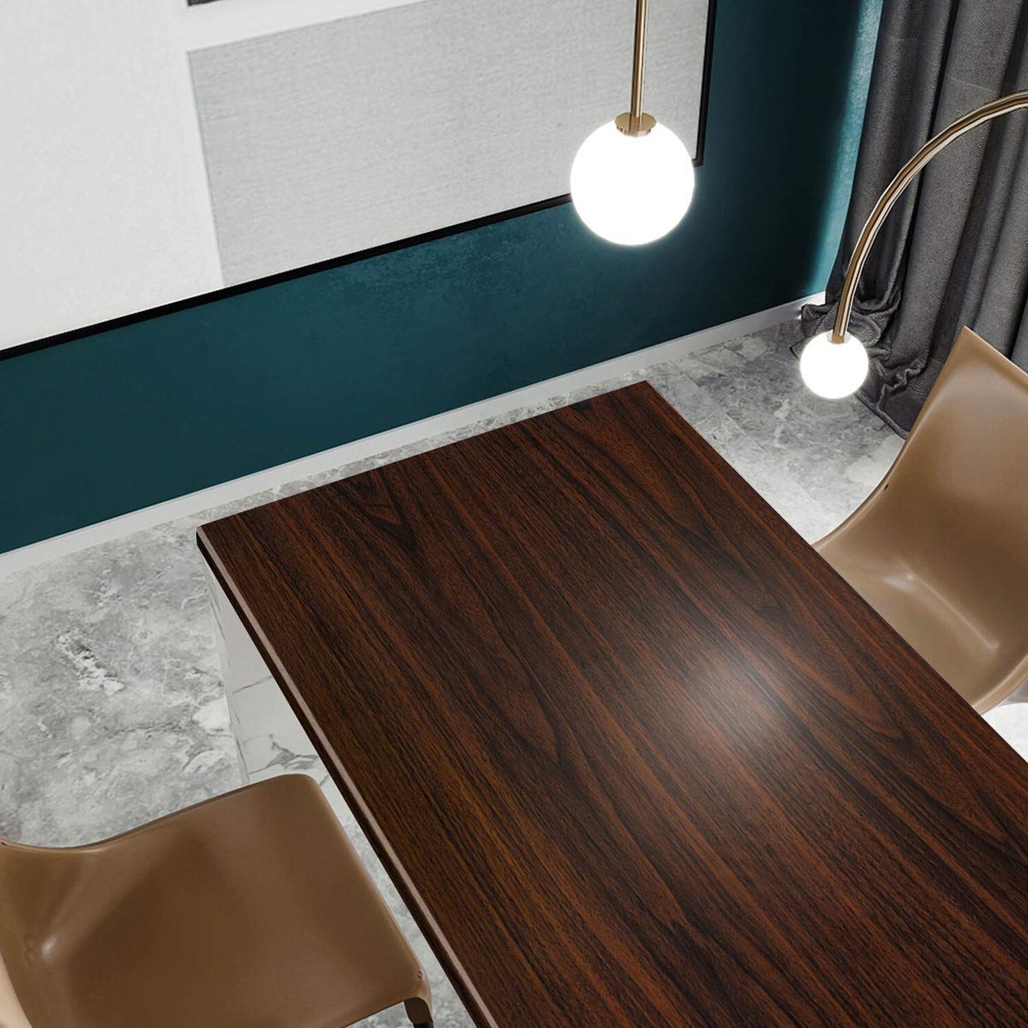 TOTIO Extra Wide Wood Grain Contact Paper Dark Brown 31.5x157in Thick Matte B…
