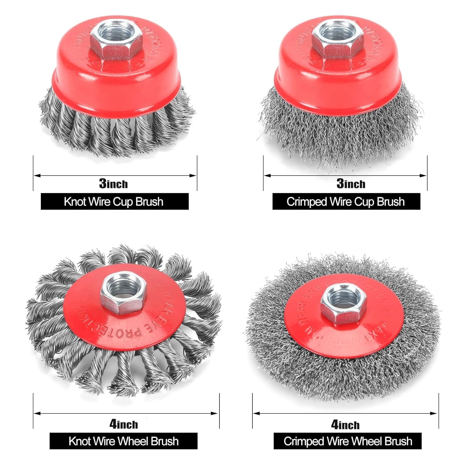 12 Pack Wire Wheel Brush for Angle Grinder, 6pcs 4” red