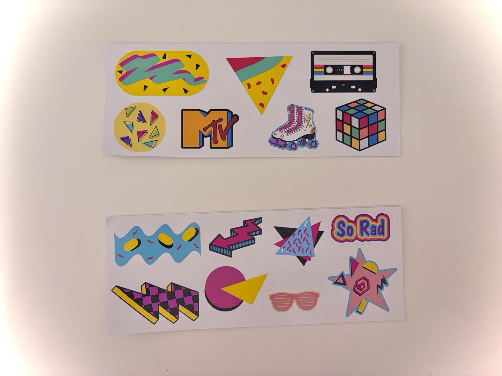 80's Themed Sticker Sheets, Retro 1980's Pop Culture Art, 80's Neon Aesthetic