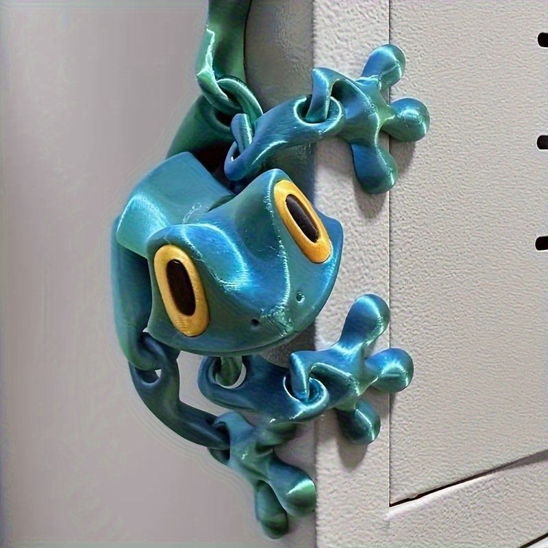 Lightweight Maneuverable 3D Frog Refrigerator Stickers for Home Kitchen Bathroom