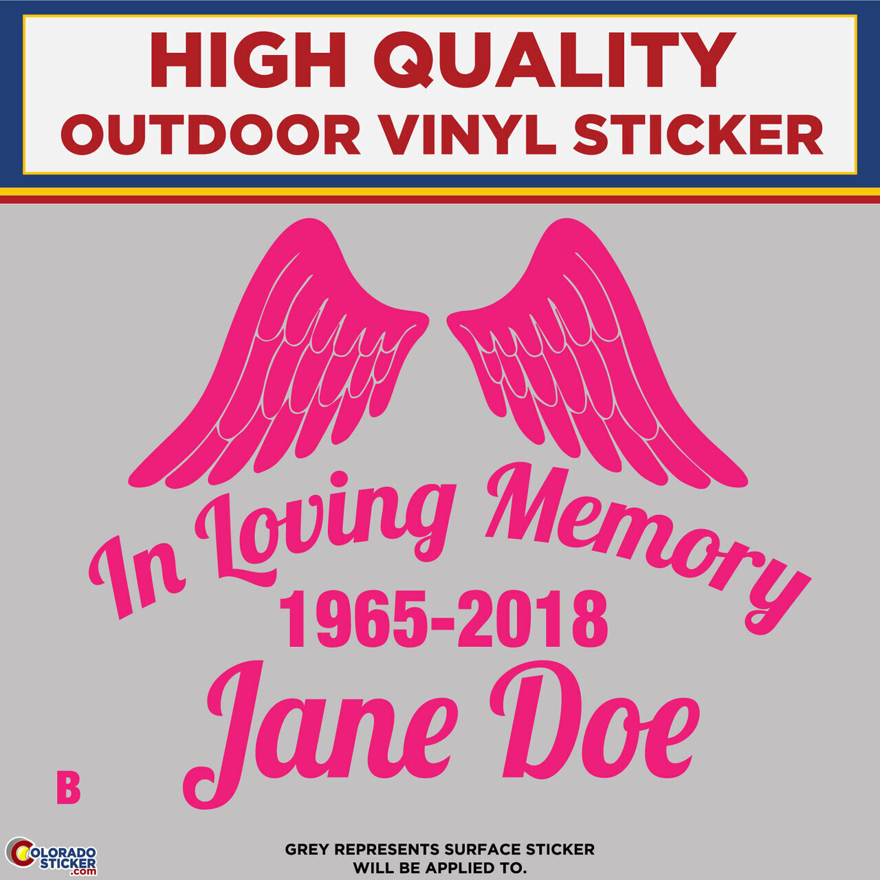 In Loving Memory – B, High Quality Die Cut Vinyl Sticker Decals