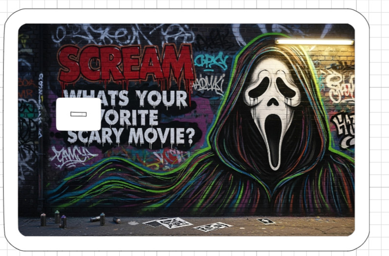 Killer Graffiti Street Art ATM Debit Credit Sticker Skin Halloween Horror Paint