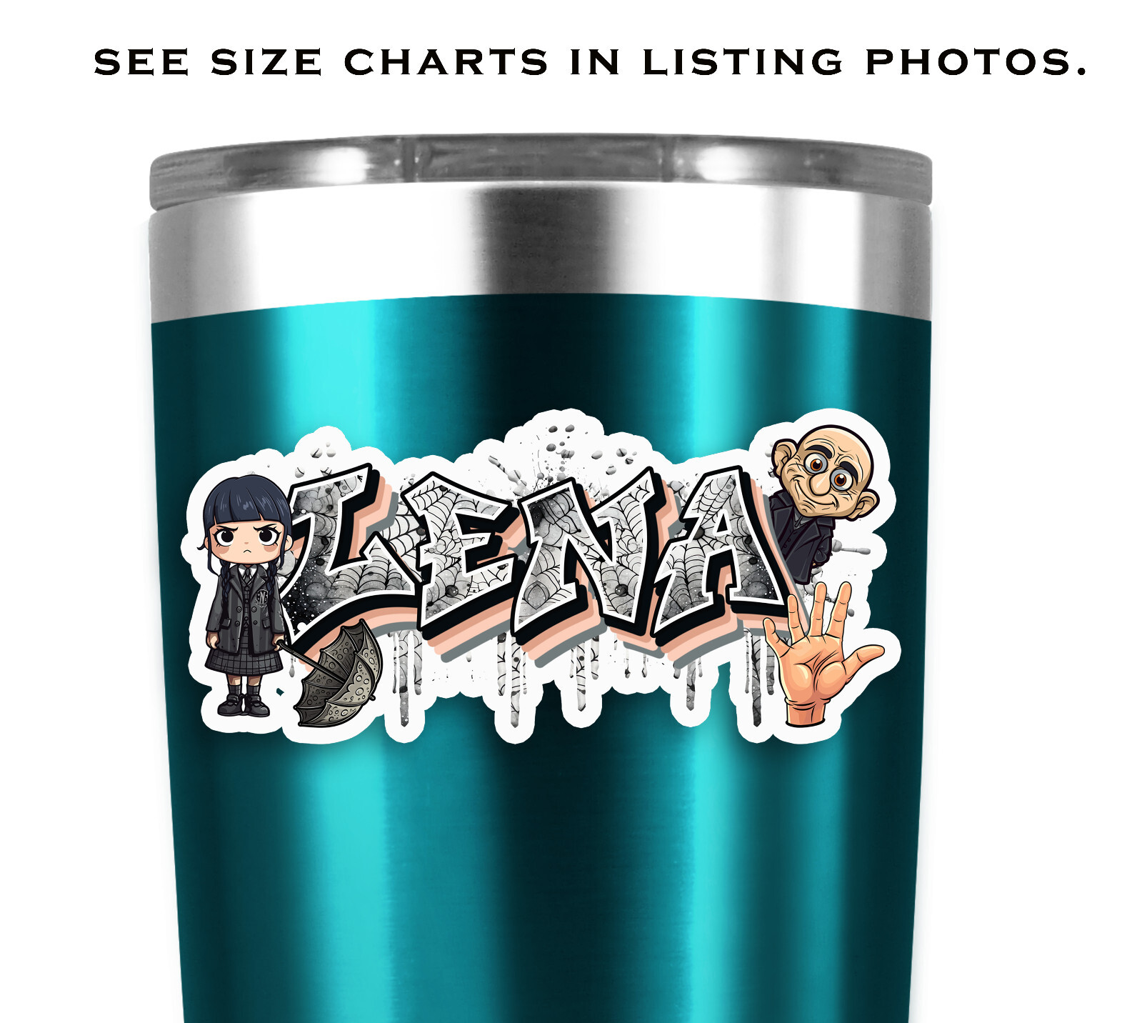 Custom Vinyl Name Sticker Graffiti Style Inspired by Spooky Family Halloween