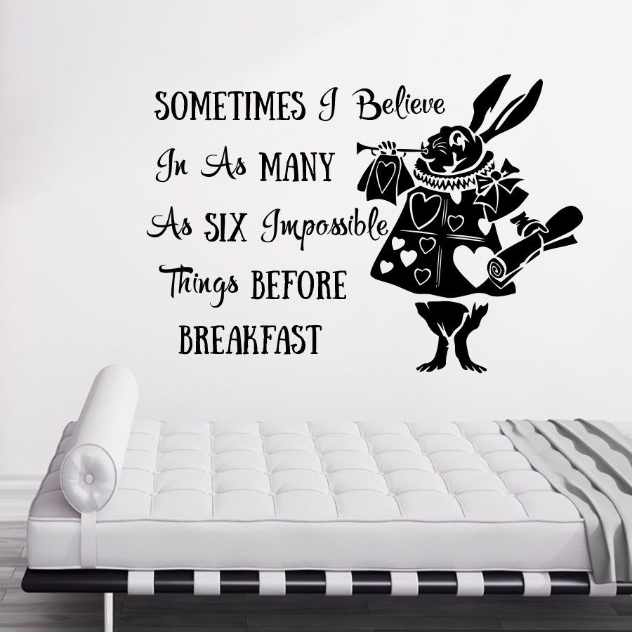 Alice in Wonderland Wall Decal Quotes Nursery Stickers Sometimes I believe DR57